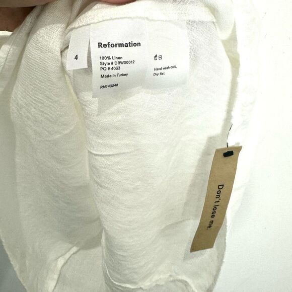 NWT RARE! Reformation White Linen Klara Dress - Picture 9 of 9